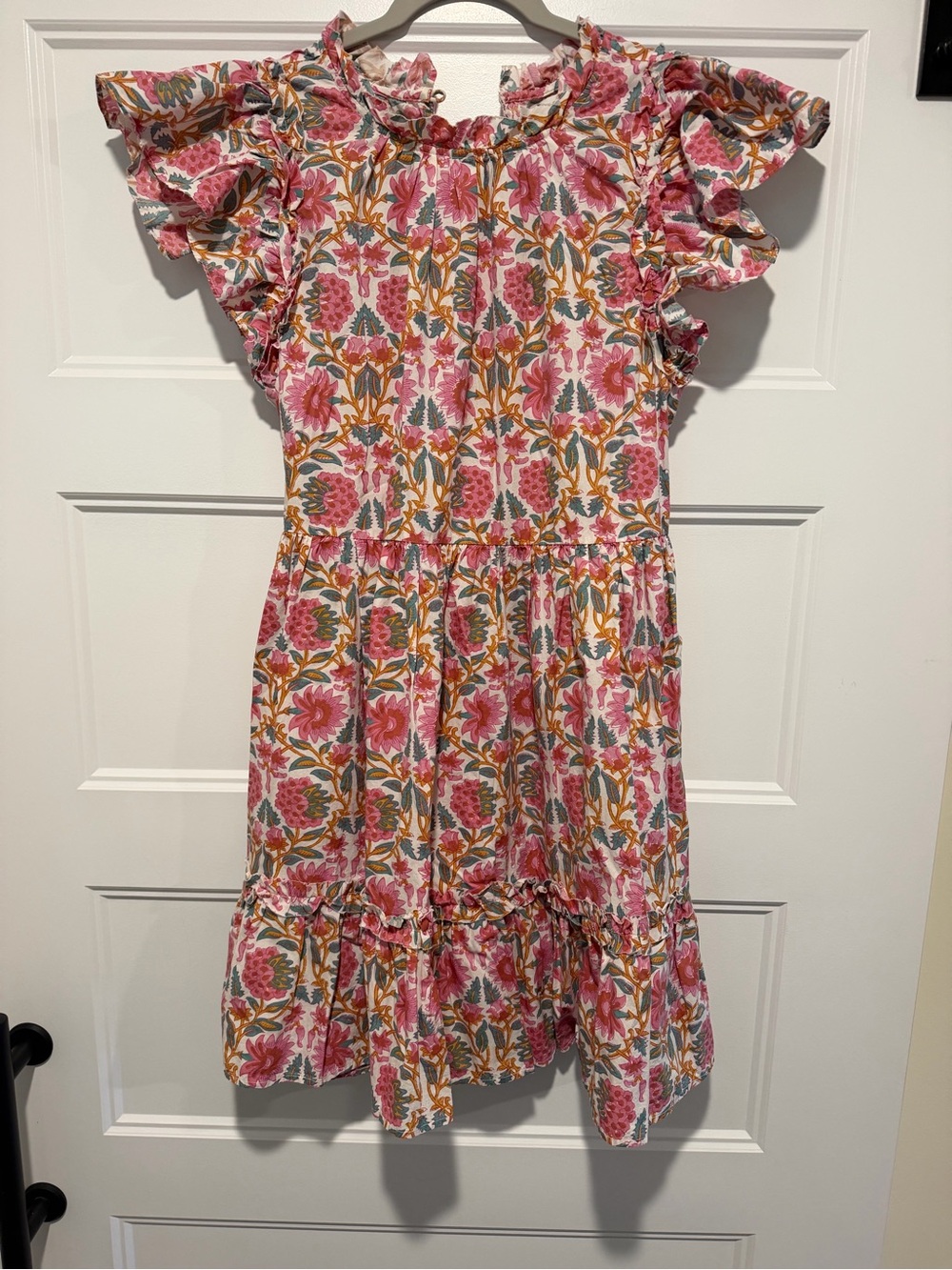 Caroline Constas Floral Ruffle-Sleeve Dress